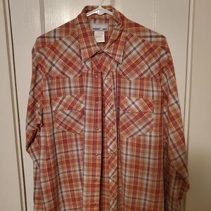 Wrangler Wrancher Western Button Down with Pearl Snaps